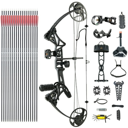 Archery Compound Bow Hunting Bow Archery Set Compound Bow Set for Youth Beginner Adults Compound Bow and Arrow 19 -30 Draw Length 19-70Lbs Draw Weight 320fps IBO