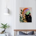 thumbnail image 4 of Acheng  Black Cat Boho Wall Art Set, Mid Century Modern Wall Decor, Framed Canvas Kitty Wall Painting, Bohemian Art Prints for Living Room, Bedroom, Office, Cat Lover Gifts for Women, Men 16x20 in, 4 of 5
