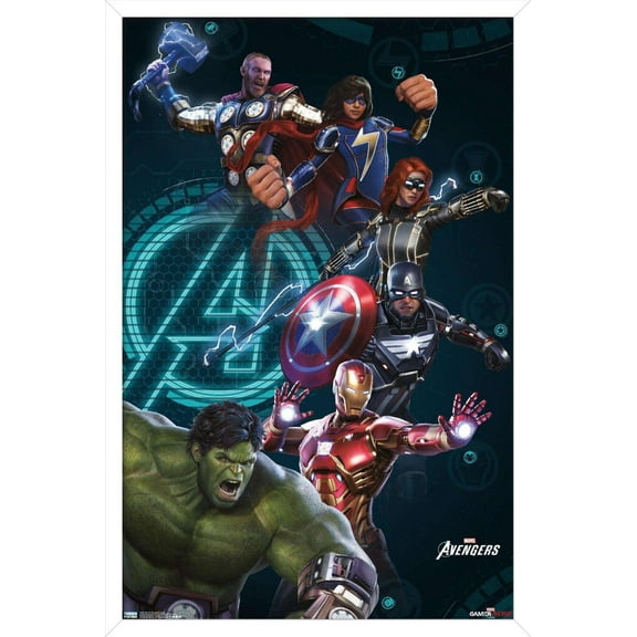Marvel's Avengers - Group Wall Poster, 14.725" x 22.375", Framed