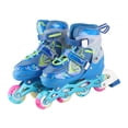 thumbnail image 3 of Patins en Ligne Ajustables Bleus Respirants Roues Lumineuses Lames de Rouleau Extérieur pour Enfants, 3 of 9