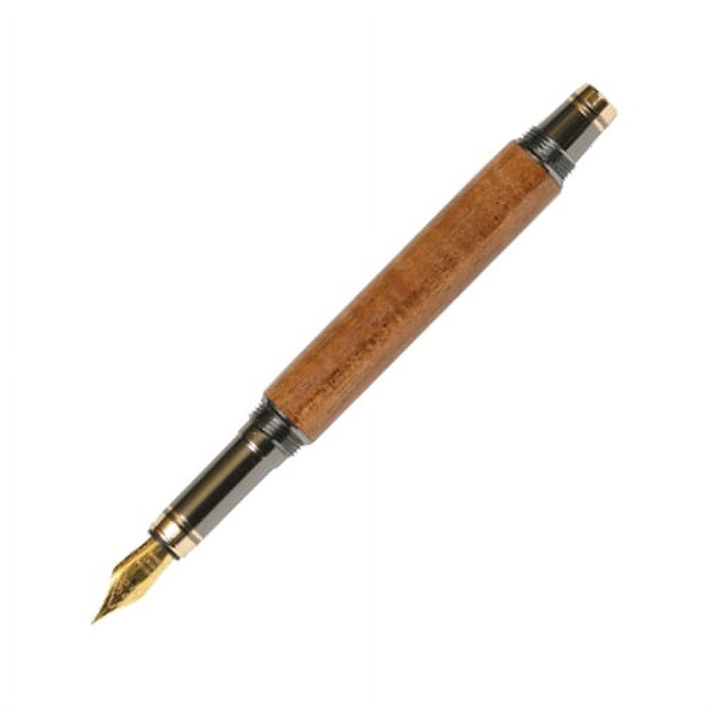 Lanier Pens - Elite Fountain Pen - Gun Metal - Hawaiian Koa