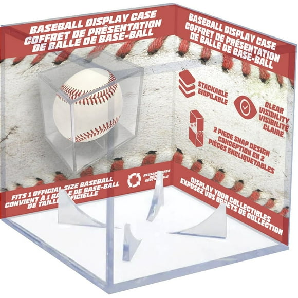 Boîte d'exposition pour balle de baseball - Claire et carrée - Pour exposer et préserver une seule balle de baseball