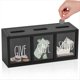 thumbnail image 1 of Caja de Madera para Ahorrar Dinero para Niños, Alcancía de Encimera para Dinero en Efectivo Diario, Banco para Niños de Montaje en Pared Negro, 1 of 5
