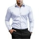 thumbnail image 2 of pstuiky camisas de manga larga para hombre, Camisa informal de verano para hombre, con cuello, botones y bolsillos, color liso Tops de hombre m, 2 of 7
