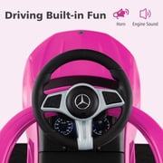 Licensed Mercedes Benz Push Car for Toddlers by OLAKIDS, 3 in 1 Baby Stroller Sliding Walking Car with Canopy, Parent Control Handle, Horn, Storage, Foot-to-Floor Ride on Toys for Boys Girls