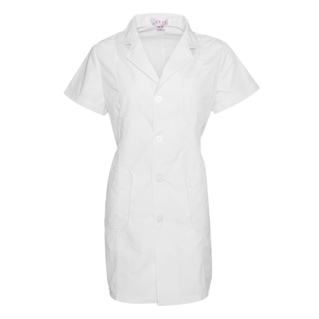 Bata de Laboratorio Sunnimix Abrigo de Laboratorio Blanco Unisex Manga Corta M