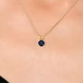thumbnail image 3 of Gem Stone King 0.60 Ct Round Blue Sapphire 14K Yellow Gold Pendant With Chain, 3 of 6
