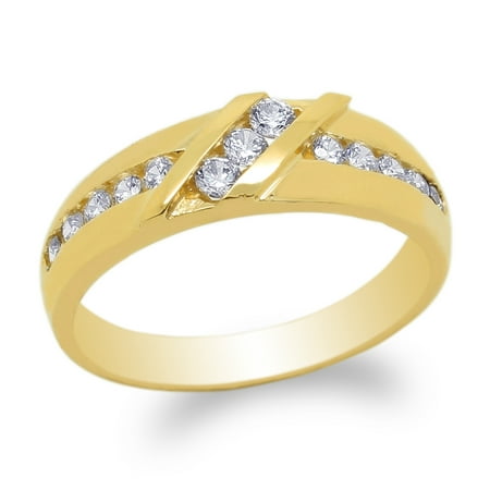 Mens 10K Yellow Gold Engagement Wedding Band Ring Size 7-12