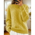 thumbnail image 2 of Cogild Cable Knitted Crew Neck Long Sleeve Pullover Sweaters for Womens Soft Textured Casual Fall Winter Knitwear Tops for Daily and Office Wear, 2 of 7