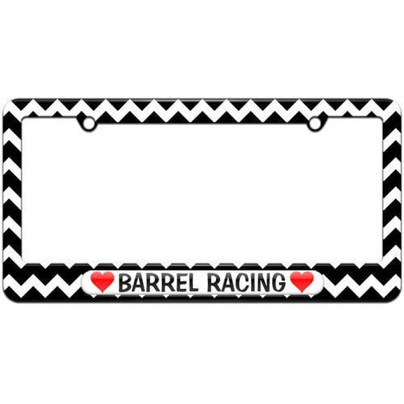 Barrel Racing Love with Hearts License Plate Tag Frame, Multiple Colors