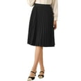 thumbnail image 4 of INSPIRE CHIC Women's Pleated Skirt Elastic High Waist Belt Midi Skirts XS Black, 4 of 5