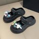 thumbnail image 1 of Sanrio-Zapatillas de Hello Kitty con dibujos animados para niña, pantuflas suaves con corazón, Cinnamoroll, antideslizantes, para baño familiar, Verano, 1 of 2