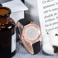 thumbnail image 3 of Reloj de Mujer Reloj clásico y Elegante con Correa de Cuero para Mujeres y niñas Reloj de Cuarzo Resistente al Agua, 3 of 7