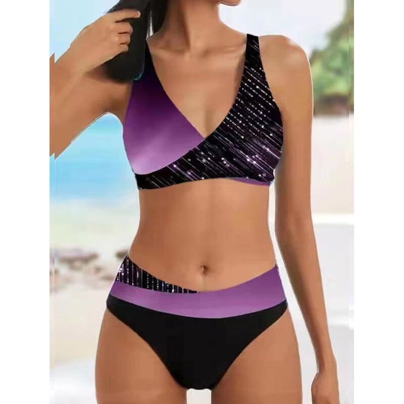 Wirdiell Summer Women's Plus Size Bikinis Print Swimsuit Fashion High Waist Two Piece Bikini - Walmart.com
