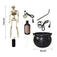 thumbnail image 3 of feimajia Halloween Decoration Set Mist Maker Fogger with Black Witch Cauldron DIY Floating Bottles Halloween Skeleton Guard Spooky Hocus Pocus 50ml, 3 of 9