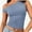 Blue, variant on Womens Summer Off The Shoulder Sleeveless One Shoulder Ruched Asymmetrical Going Out Tank Crop Tops Shirts
