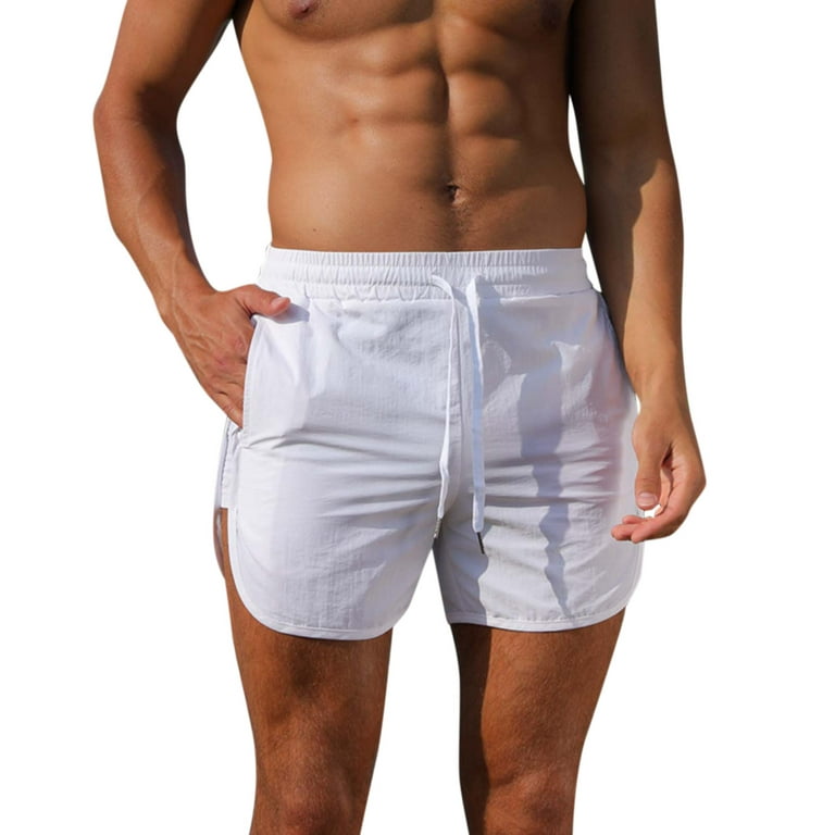 White Cargo Shorts For Men Male Casual Pants Splicing Trend Youth