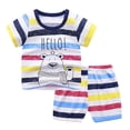 thumbnail image 1 of Conjunto de camiseta y pantalones cortos de algodón de verano para niños y niñas, 1 of 6