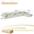 thumbnail image 2 of Roomy Homy Modular Sectional Couches for Living Room, L Shaped Compression Sofa with 5 Seater,Beige, 2 of 8