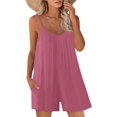 thumbnail image 1 of ORUYROP SNUGWIND Femmes Casual Sans Manches Sangle Lâches Combinaisons Réglables Stretch Shorts Romper avec Poches, 1 of 4