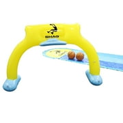 SHAQ Triple Water Slide for Kids Outdoor Summer Fun Slip and Slide with Splash Pool Easy Setup Durable Material Includes Inflatable Boards Ideal for Backyard Play Safe for Children Ages 5 and Up