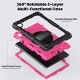 thumbnail image 2 of Case for Lenovo Tab K10 10.3 Inch/M10 FHD Plus 2020 2nd Gen with Screen Protector, 360 Degree Rotating Kickstand Hand Strap Heavy Duty Shockproof Cover with Shoulder Strap, Rose PC, 2 of 7