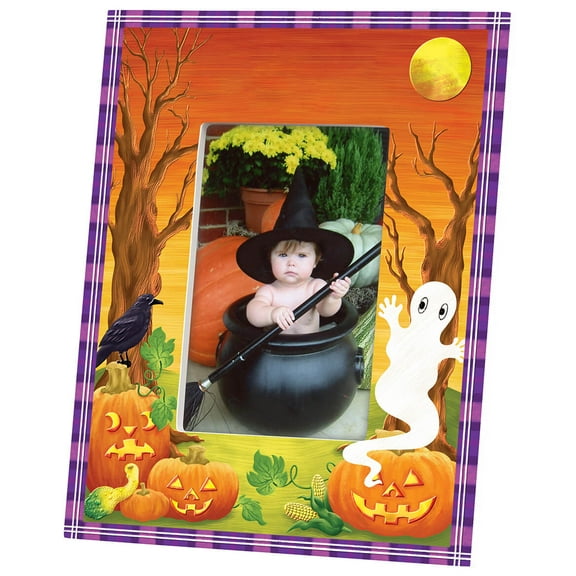 Haunted Harvest Frame, Halloween Picture Frame, Seasonal Décor - Fits 4" x 6" Photo