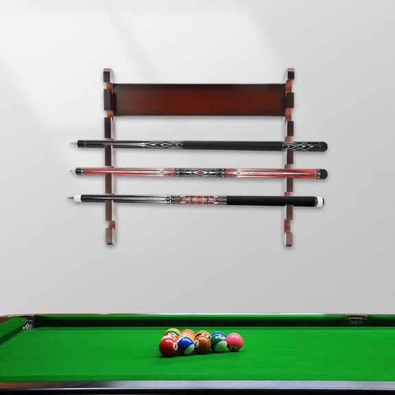 Wall-mounted 6 Sticks Pool Cue Rack, Billiard Cue Holder for Long Canes and Walking Sticks