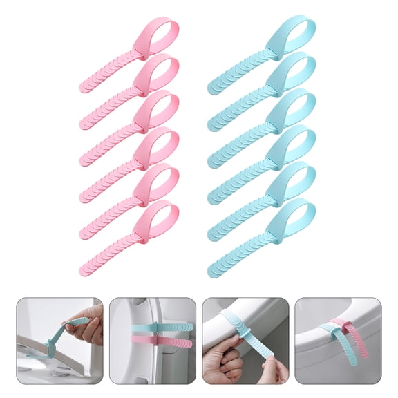 OUNONA 12 Pcs Seat Risers Toilet Lid Handle Lifter for Cleanliness