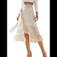 thumbnail image 3 of Falda Midi con Abertura y Volantes en el Bajo, con Nudo y Estampado Floral Bohemio para Mujer Amarillo XL, 3 of 10