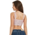 thumbnail image 2 of Women Stretchy Sequins Fashion Crop Top Square Neck Wide Strap Sparkling Party Tube Tops,Rose,X-Large, 2 of 5