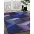 thumbnail image 3 of Ahgly Company Machine Washable Indoor Square Transitional Slate Blue Area Rugs, 7' Square, 3 of 7
