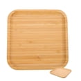 thumbnail image 2 of 1Pcs Small Bamboo Tray for Women 20X20X2CM Khaki Square Design, 2 of 5