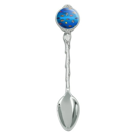 

Pixel Tropical Ocean Fish Pattern Novelty Collectible Demitasse Tea Coffee Spoon