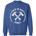 thumbnail image 2 of OXI Crewneck Sweatshirt - This is Not Drill, Basic Casual Sweatshirts for Men's and Women Fleece Sweatshirt Long Sleeve - Indigo Blue 2X-Large, 2 of 2