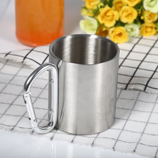 Taza de Camping de Acero Inoxidable Ecomeon con asa para Deportes al Aire Libre