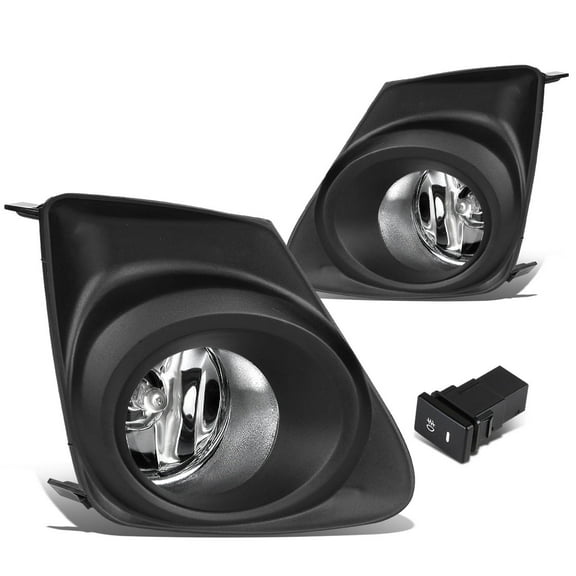 DNA Motoring FL-ZTL-151-CH For 2011 to 2013 Toyota Corolla E140 Pair Bumper Driving Fog Lights w/Bezel & Switch (Clear Lens) 12