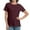 Dark Red, variant on Womens Tops Short/Long Sleeve T-Shirts Fitted Crewneck Tee