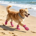 thumbnail image 5 of Dog Boots For Hot Pavement Summer Breathable Soft Mesh Paw Protectors Puppy Small Medium Large Shoes With Adjustable Safe Reflective Strap And Rugged Anti-Slip Sole Hiking Running Pet Accessories, 5 of 7