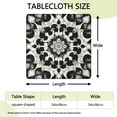 thumbnail image 2 of Black White Tie Dye Mandala Pattern Square Fitted Tablecloth with Elastic Edge,Square Table Cover,Washable Elastic Table Cover for Home Kitchen Party Decor 34"x34", 2 of 6