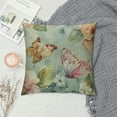 thumbnail image 2 of Nawypu Teal Blue Floral and Butterfly Throw Pillow Cover Vintage Farmhouse Butterfly Flowers Decorative Pillows Cushion Covers Pillowcase Blue for Home Bedroom Sofa Chair Decor, 2 of 5