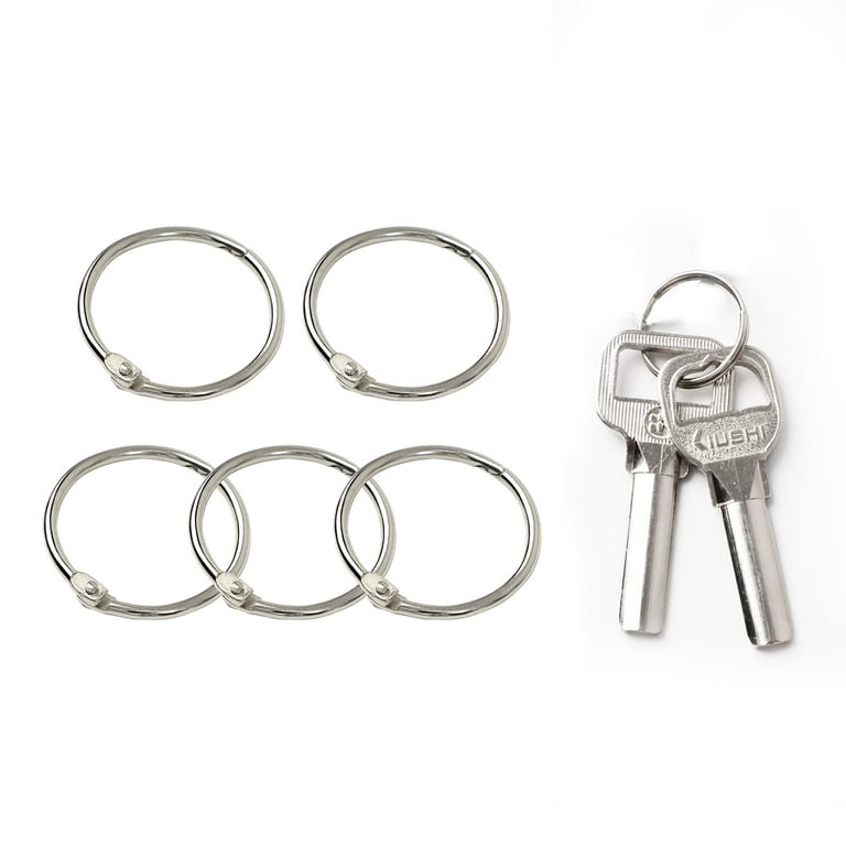 Metal Key Rings- 5 Pcs 1.5 Inches Loose Leaf Binder Keychain O