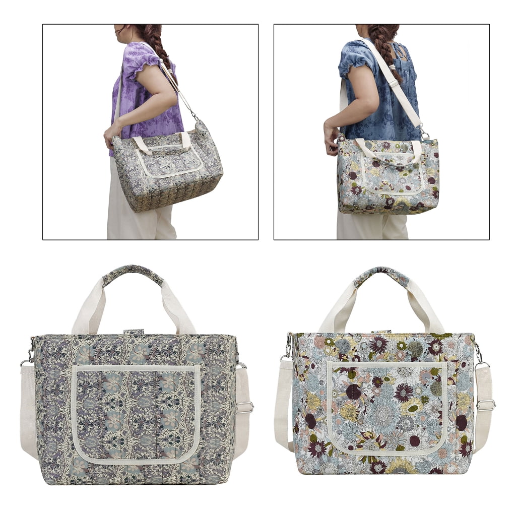 Jesscasday Mom Bag with Flower Pattern Large Capacity Women Diaper Bag Shoulder Bag Handbag Multiple Compartment Splashproof Bag