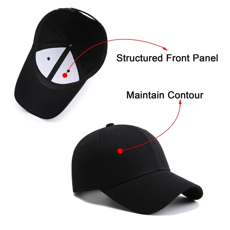2 Packs Black+white Baseball Cap Golf Dad Hat For Men And Women PFFY 2 Packs Baseball Cap Golf Dad Hat for Men and Women One  main image 2