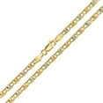 thumbnail image 4 of 10K Gold Solid Tri Yellow Rose White 1.5mm-6mm Valentino Chain Necklace 16"- 30" (18",2.5mm), 4 of 5