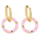 thumbnail image 1 of Nuevos 1 par de pendientes de aro pequeños y redondos en colores caramelo de moda - Rosa | Código de modelo 4785 Rosa, 1 of 4