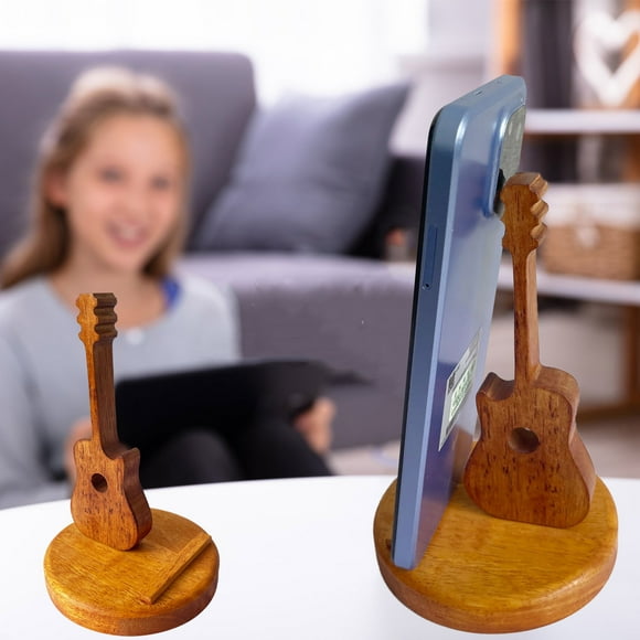 Boovnll Tool Kit, Guitar-Shaped Cell Phone Stand Wooden Phone Mount Ornament Guitar-Shaped Mobile Phone Frame Instrument Phone Support for Guitar Lovers, Tool Set, Home Essentials