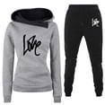 thumbnail image 4 of EHQJNJ Outfits Women Set Fall Travel Outfits for Women 2 Piece Sets Women's Casual Sportswear Set Heartbeat Frequency Print Hoodie Tracksuit Fashionable Clothing, 4 of 4