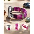 thumbnail image 4 of Wearlizer Beaded Agate Band Compatible with Apple Watch 38/40/41/42/44/45/46/49mm, Handmade Natural Stone Stretch Bracelet for Women, Boho Strap for iWatch Series 11/10/9/8/7/6/5/4/SE/Ultra, 4 of 7