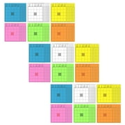 (3 Pk) Blank Bingo Cards Asst Color